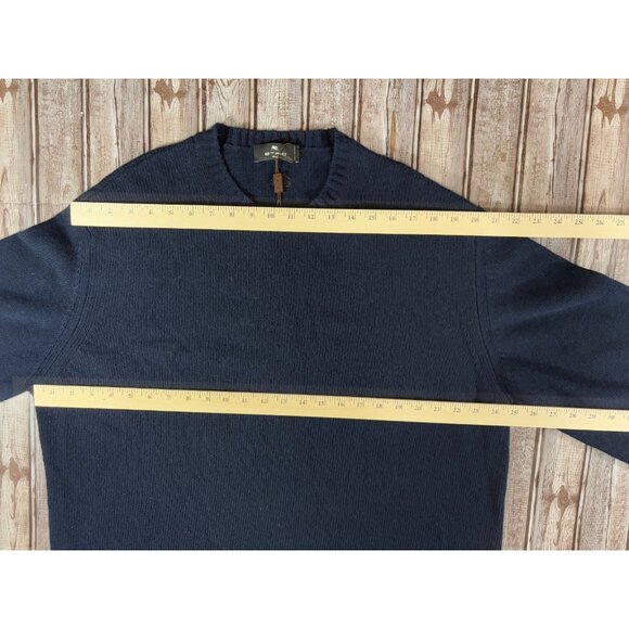 Etro Milano Herren wool Sweater Pullover sz 2XL color Navy NWT mspr $698 Italy - Picture 10 of 12